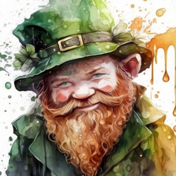 11x14 St. Patricks Day Leprechaun Irish Blessing‎ Watercolor Oil Painting Print - Picture 2 of 7